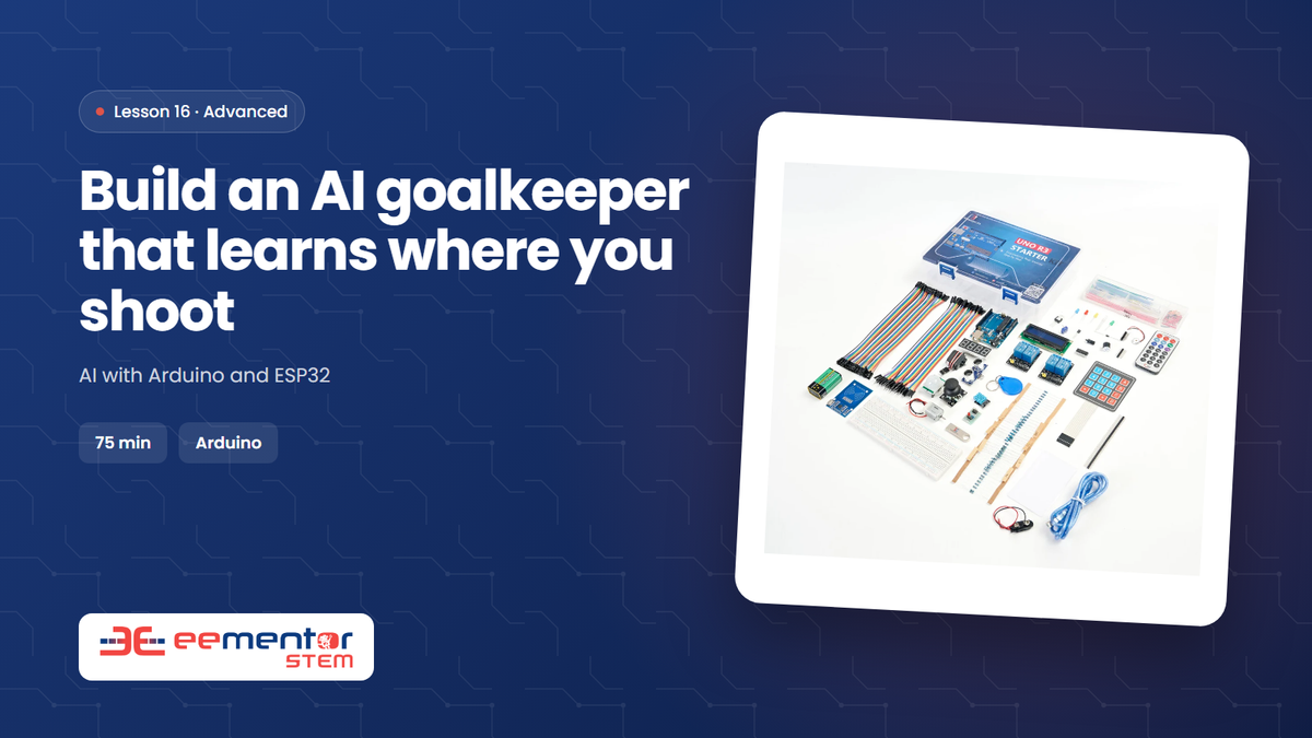 Build an AI goalkeeper that learns where you shoot – EEMENTOR STEM™ lesson