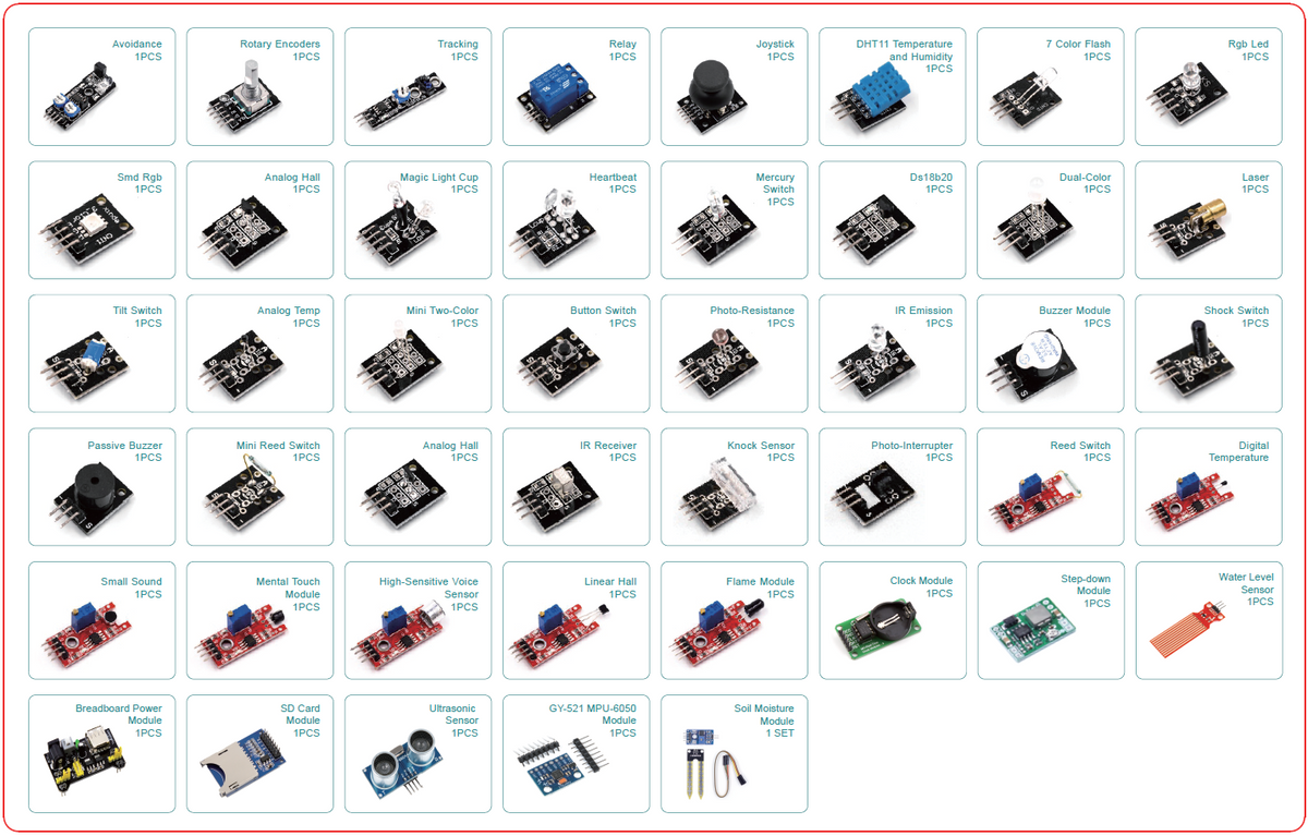 45-in-1 Sensor Kit | Compatible with Arduino IDE and ESP32